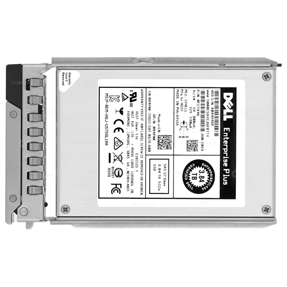 84PNK  DELL SSD 3.84TB SAS 12G 2.5" SFF FOR DELL POWEREDGE G11 G12 G13